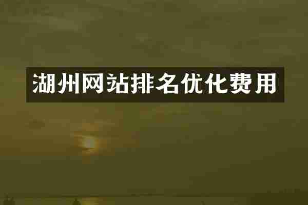 湖州网站排名优化费用