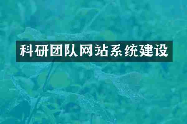 科研团队网站系统建设