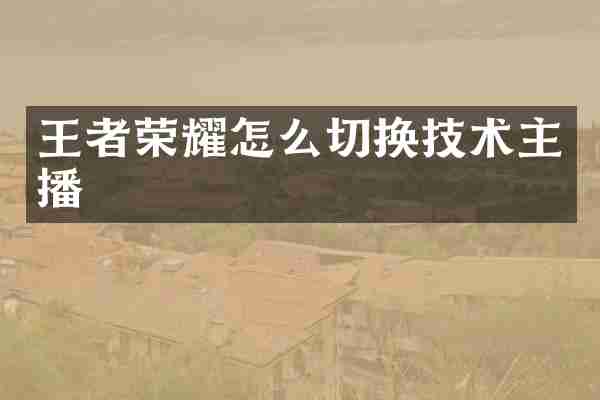 王者荣耀怎么切换技术主播