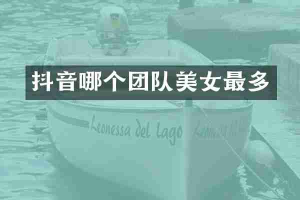 抖音哪个团队美女最多
