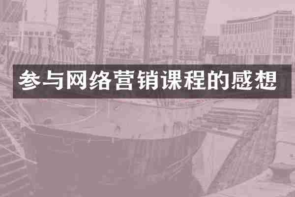 参与网络营销课程的感想