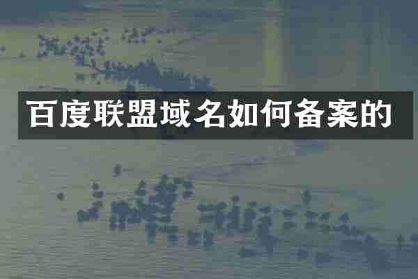 百度联盟域名如何备案的