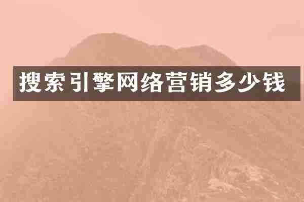搜索引擎网络营销多少钱