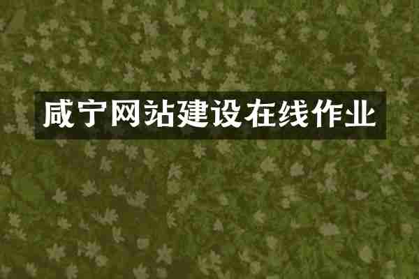 咸宁网站建设在线作业