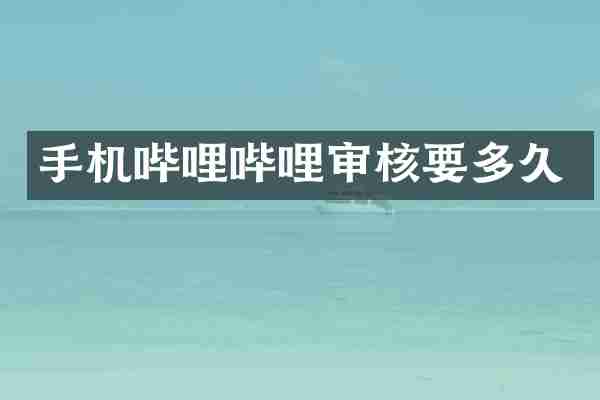手机哔哩哔哩审核要多久
