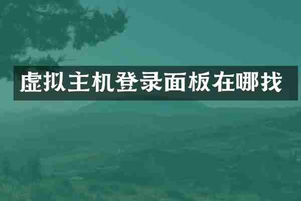 虚拟主机登录面板在哪找