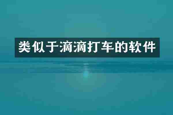 类似于滴滴打车的软件