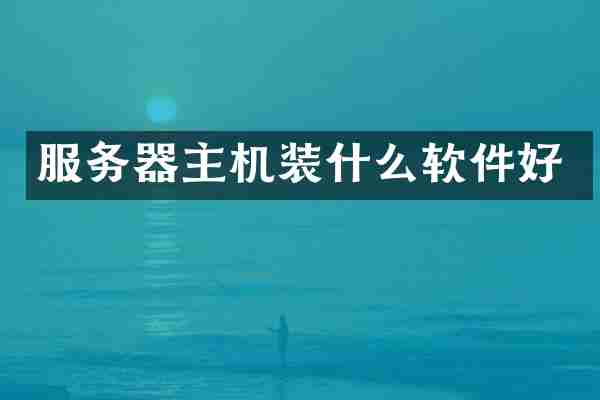 服务器主机装什么软件好
