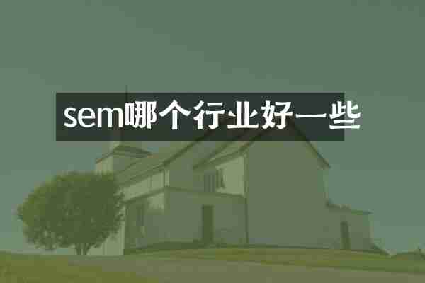 sem哪个行业好一些