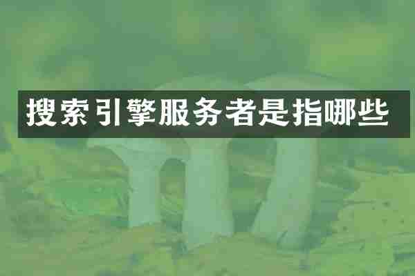 搜索引擎服务者是指哪些