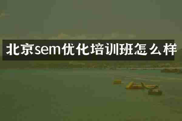 北京sem优化培训班怎么样