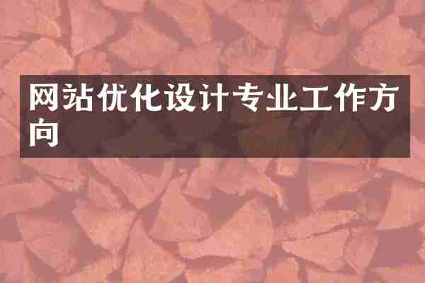 网站优化设计专业工作方向