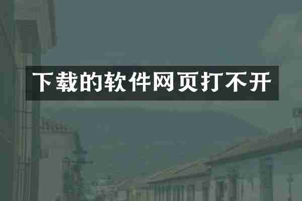 下载的软件网页打不开
