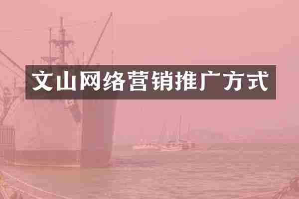 文山网络营销推广方式