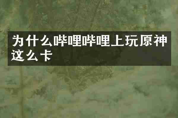 为什么哔哩哔哩上玩原神这么卡