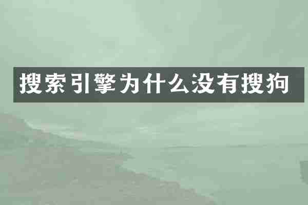 搜索引擎为什么没有搜狗