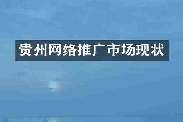 贵州网络推广市场现状