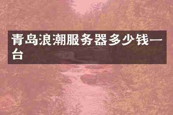 青岛浪潮服务器多少钱一台