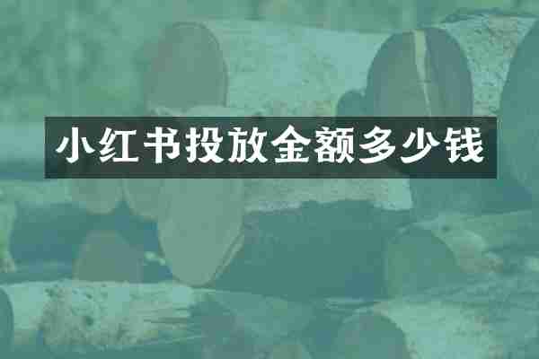 小红书投放金额多少钱