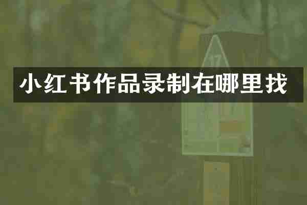 小红书作品录制在哪里找