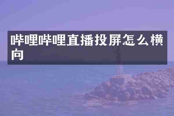 哔哩哔哩直播投屏怎么横向