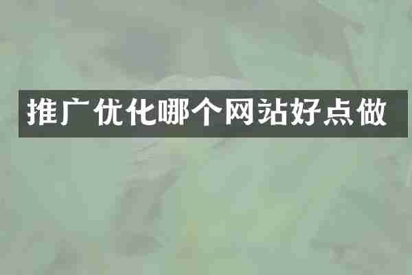 推广优化哪个网站好点做