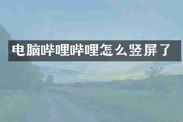 电脑哔哩哔哩怎么竖屏了