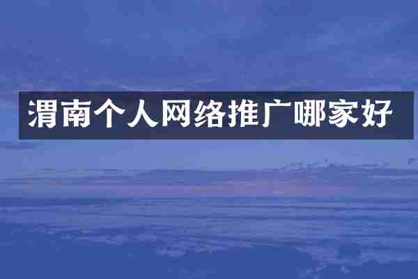 渭南个人网络推广哪家好