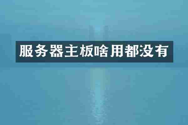 服务器主板啥用都没有
