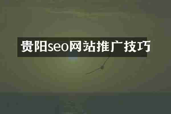 贵阳seo网站推广技巧
