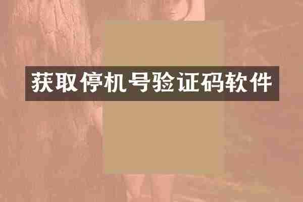 获取停机号验证码软件