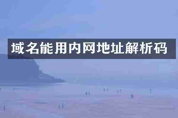 域名能用内网地址解析码