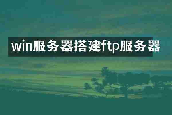 win服务器搭建ftp服务器