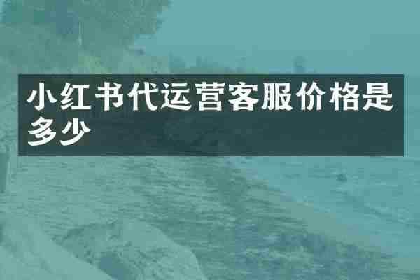 小红书代运营客服价格是多少