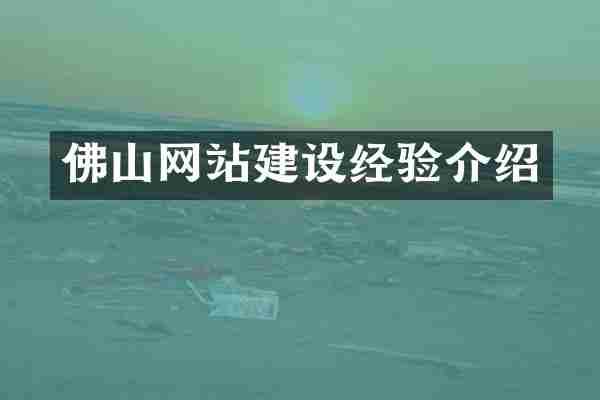 佛山网站建设经验介绍