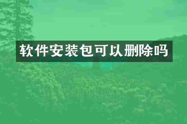 软件安装包可以删除吗
