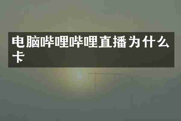 电脑哔哩哔哩直播为什么卡