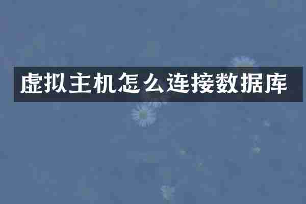 虚拟主机怎么连接数据库