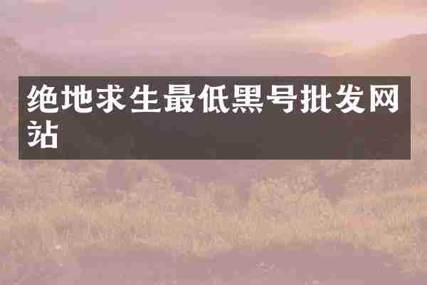 绝地求生最低黑号批发网站