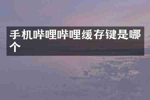 手机哔哩哔哩缓存键是哪个