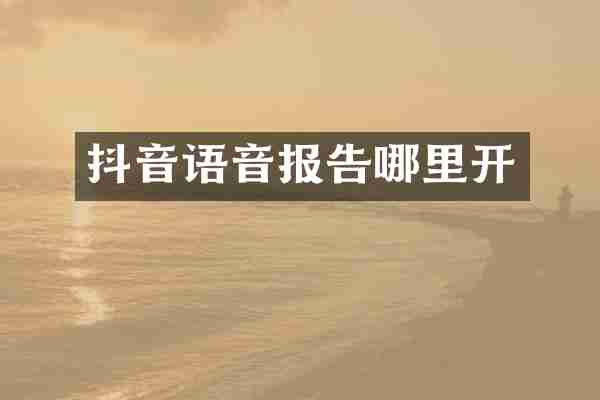 抖音语音报告哪里开