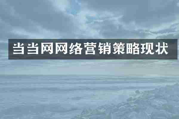 当当网网络营销策略现状