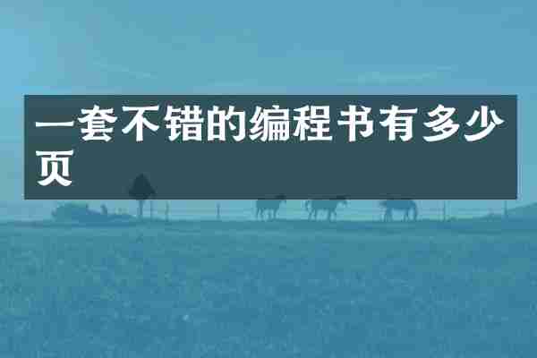 一套不错的编程书有多少页