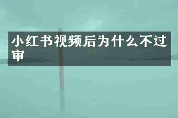 小红书视频后为什么不过审