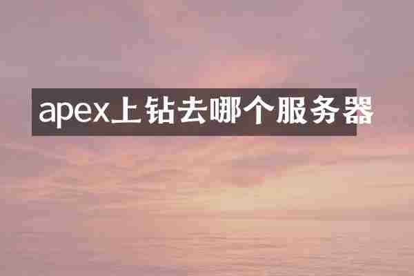 apex上钻去哪个服务器