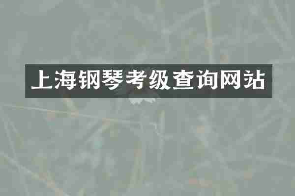 上海钢琴考级查询网站