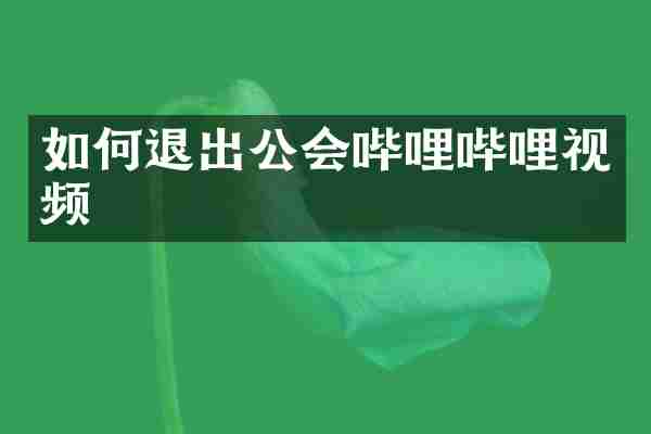 如何退出公会哔哩哔哩视频