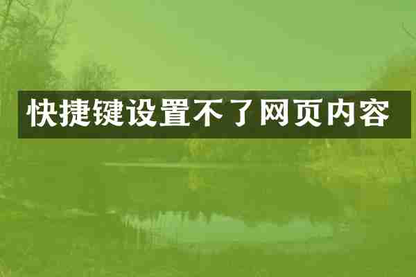 快捷键设置不了网页内容