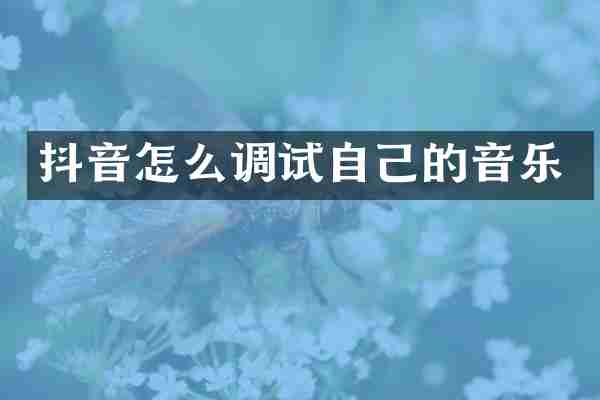 抖音怎么调试自己的音乐