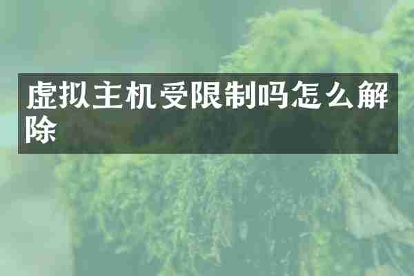 虚拟主机受限制吗怎么解除